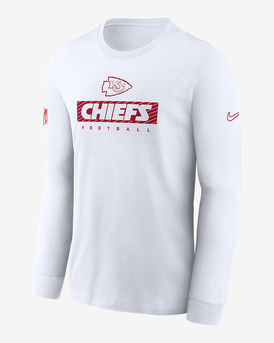 Kansas City Chiefs Sideline Team Issue Men s Nike Dri FIT NFL Long Sleeve T Shirt. Nike